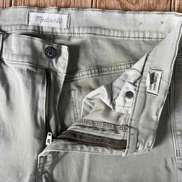 Madewell Women's 9" High Riser Skinny Green Jeans Size 28 Hipster - Picture 8 of 10